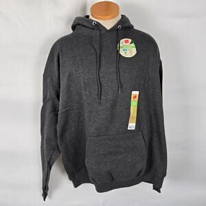 Hanes Hoodie Men's XL Charcoal Eco Smart Drawstring Pullover Pockets NWT